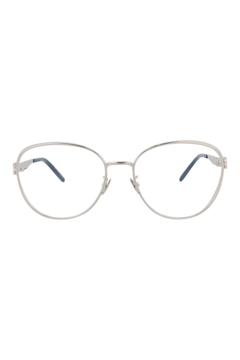 Novelty 58mm Round Optical Glasses, Main, color, SILVER SILVER TRANSPARENT