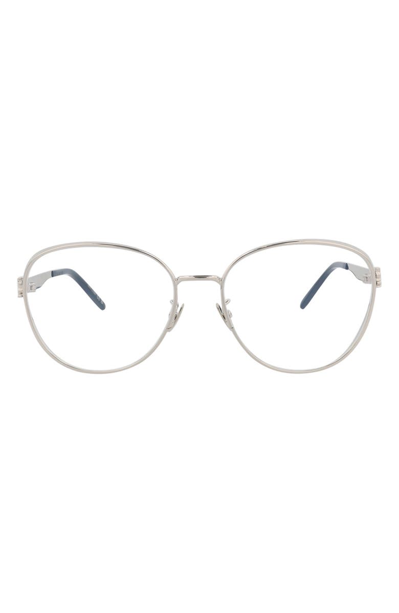 Saint Laurent Novelty 58mm Round Optical Glasses, Main, color,