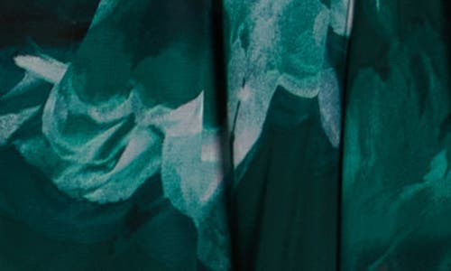 London Times Floral Long Sleeve A-line Dress In Blue
