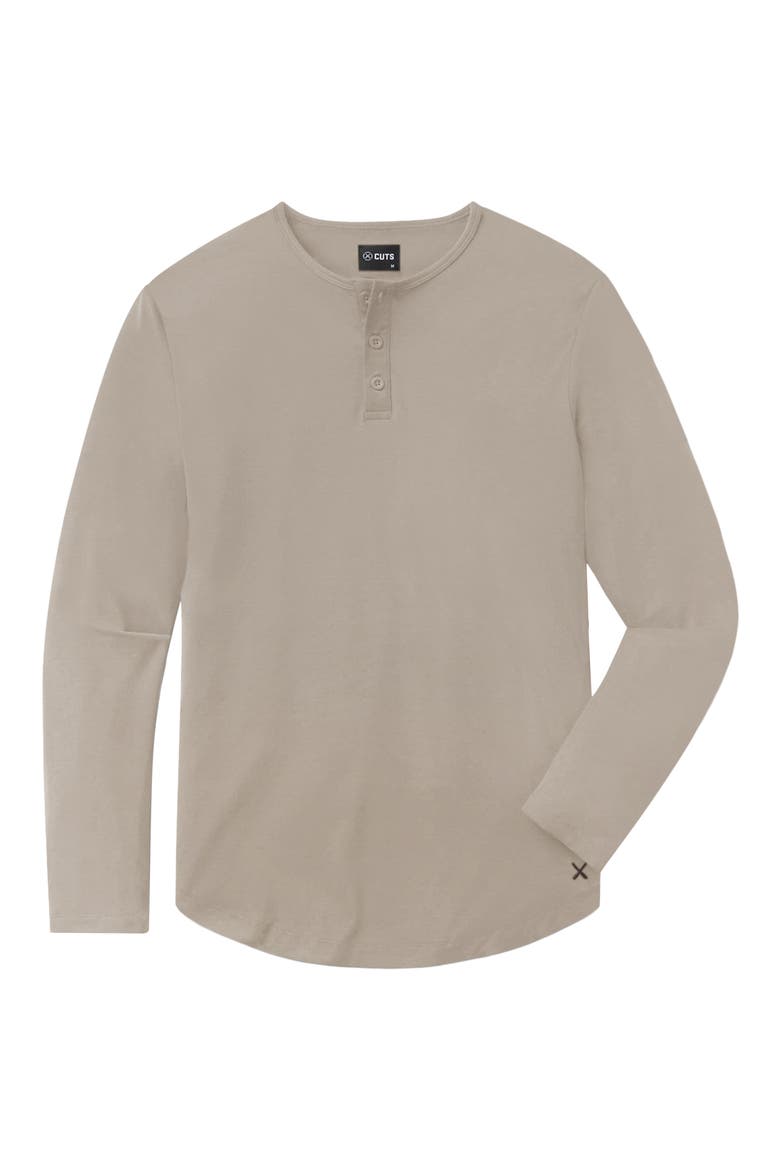 AO Curved Hem Long Sleeve Henley, Alternate, color, PURE CASHMERE