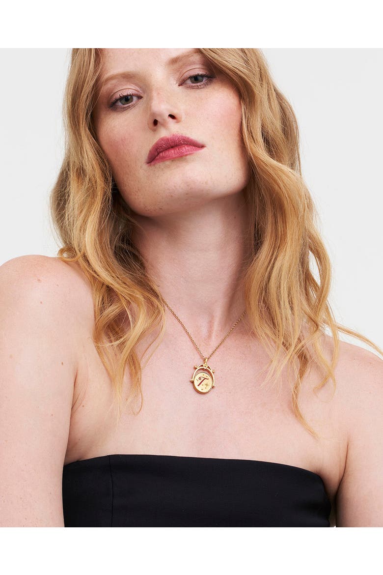 T Initial Tulip Gold Spinner Chain Necklace, Alternate, color, Gold