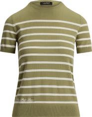 Lauren Ralph Lauren Short Sleeve Cotton Blend Sweater