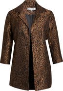 KASPER Leopard Print Topper Coat