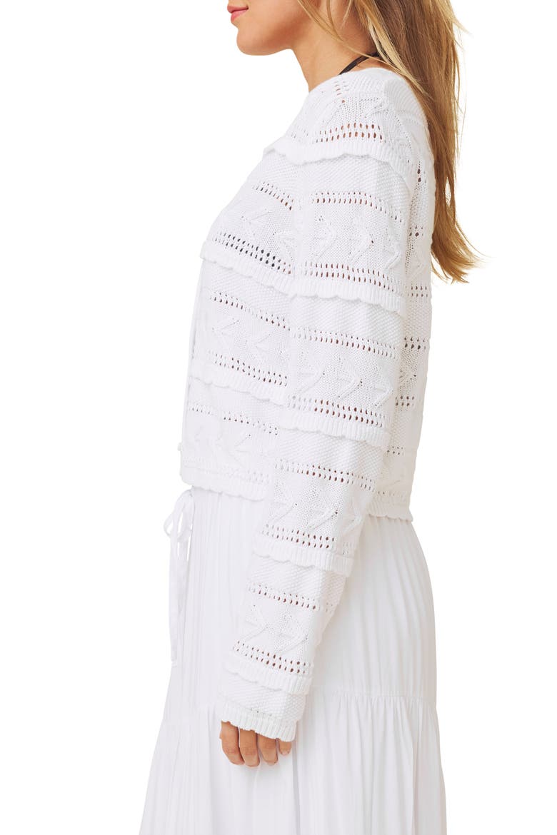Giovanna Open Stitch Cardigan, Alternate, color, WHITE