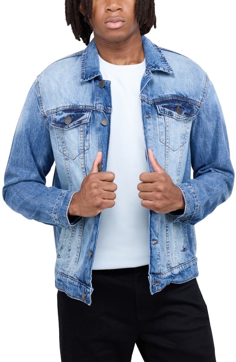 XRAY Slim Washed Denim Jacket, Alternate, color, Medium Wash