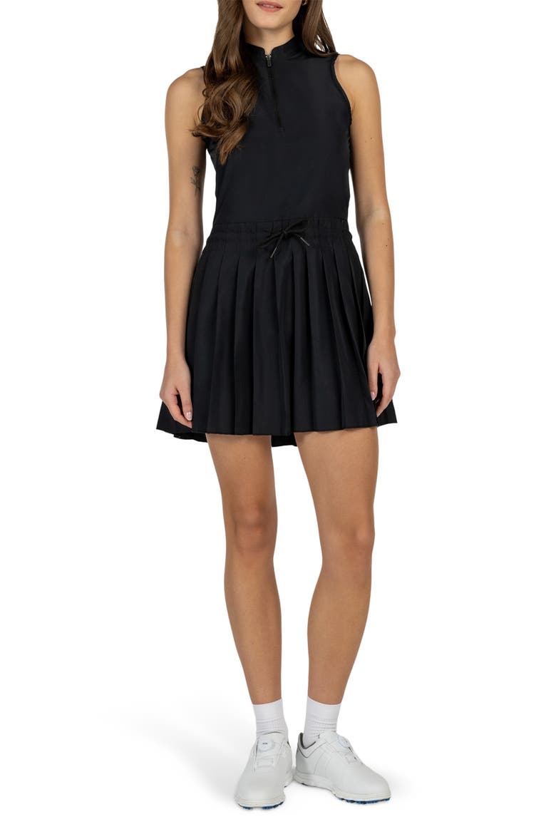 Swingpleat Minidress, Main, color, BLACK