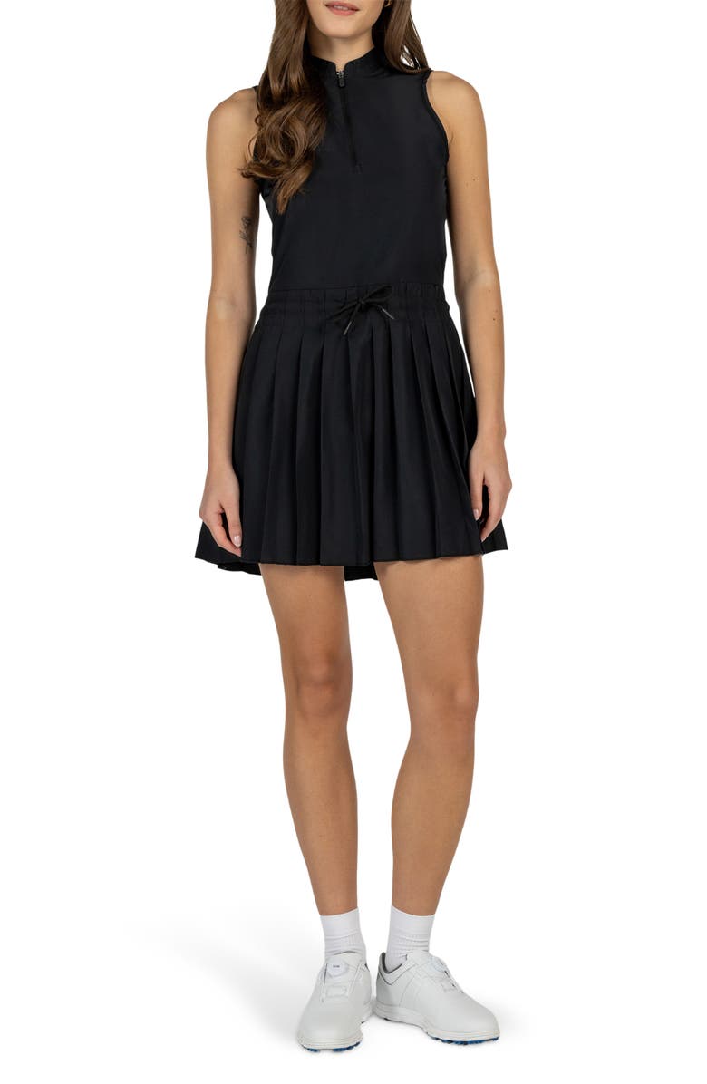 Golf Linx 18 Swingpleat Minidress, Main, color, Black