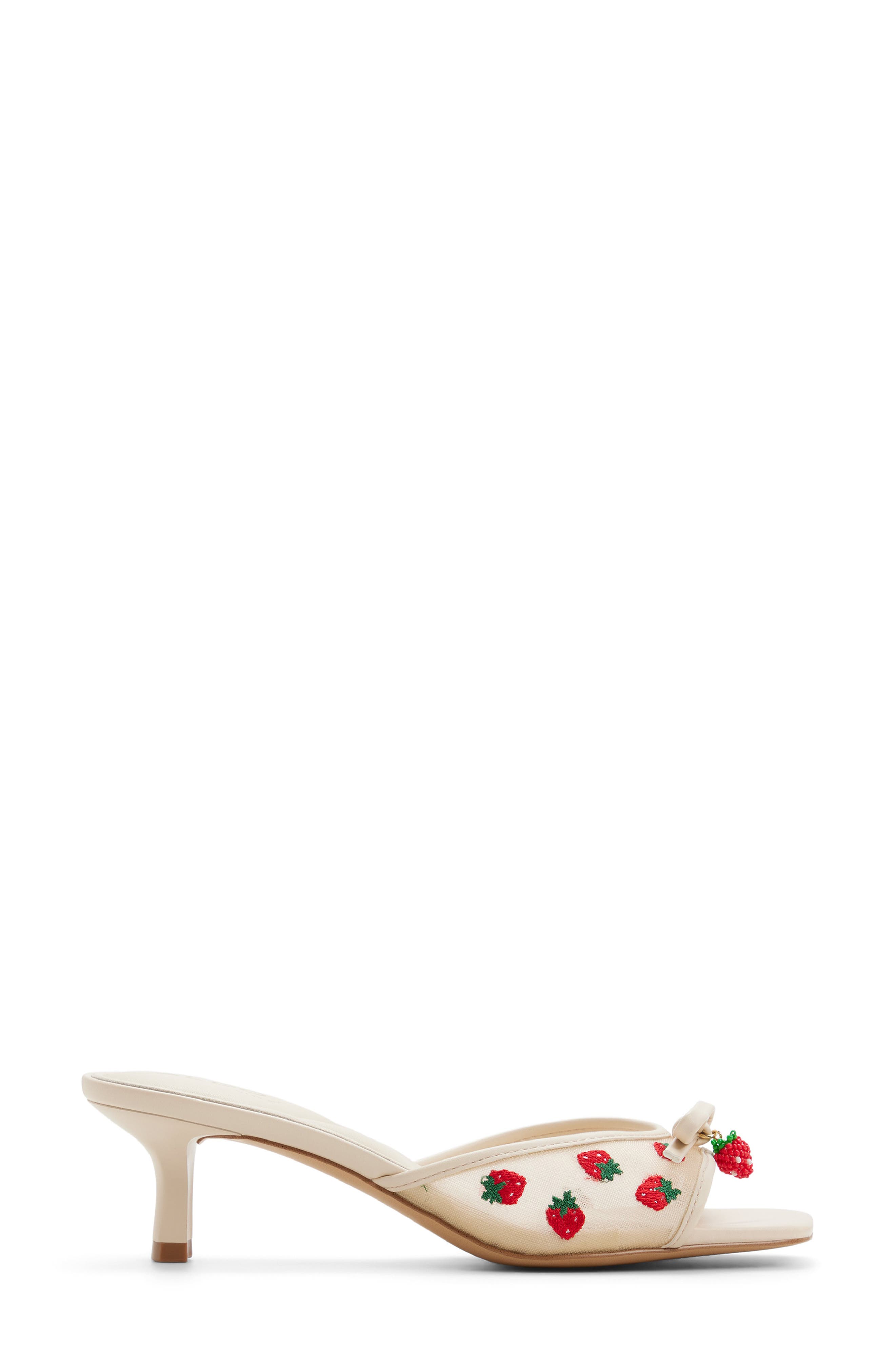 ALDO Begoniaa Kitten Heel Slide Sandal, Alternate, color, Cream