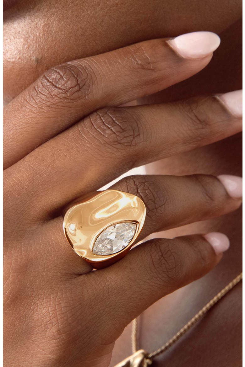 Liquid Crystal Statement Ring, Alternate, color, GOLD