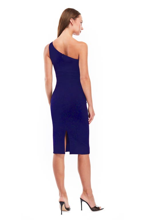Mother Of All Lauren One Shoulder Midi Dress In Blue