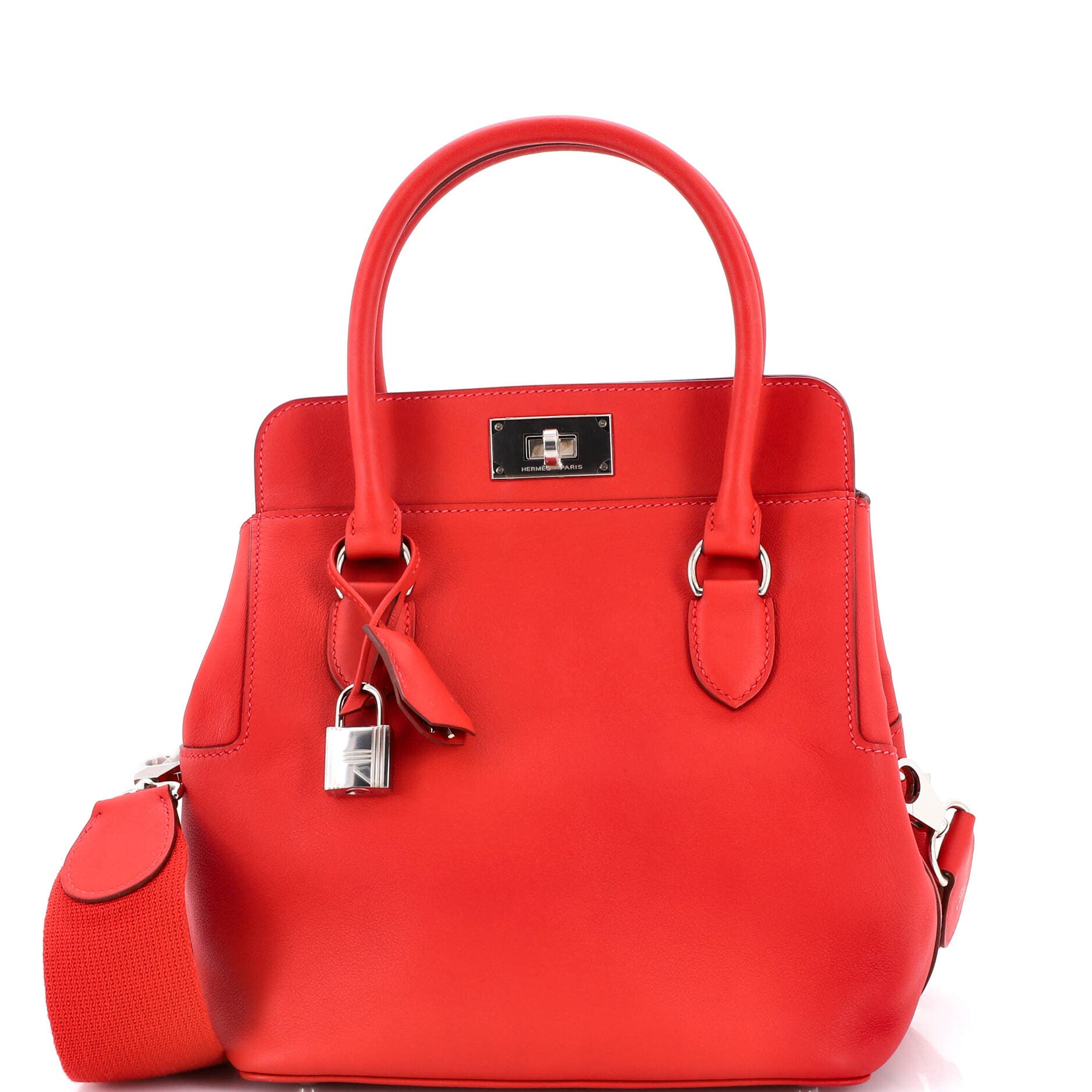 Pre-Owned Hermes Toolbox Bag Swift 20, Main, color, Rouge Casaque