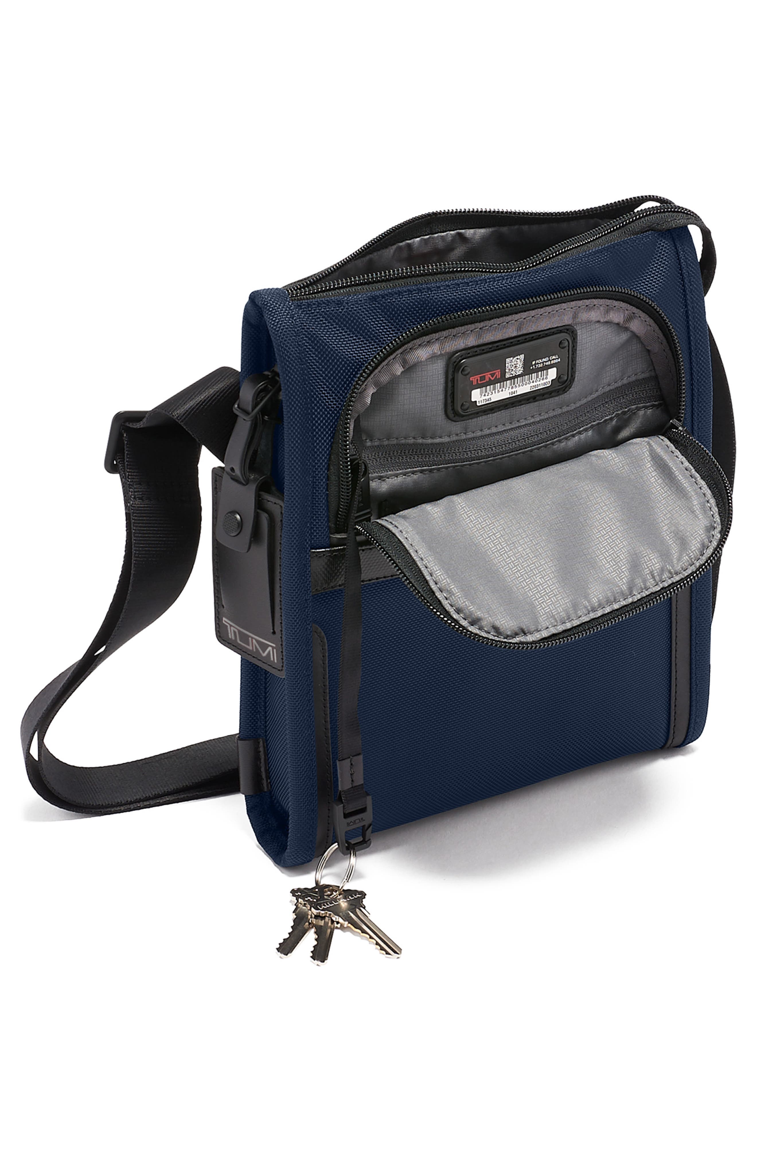 TUMI Alpha Pocket Small Crossbody Bag, Alternate, color, Navy