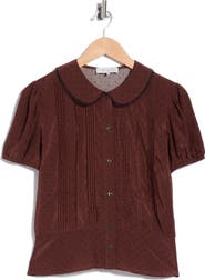 WAYF Puff Sleeve Pintuck Top