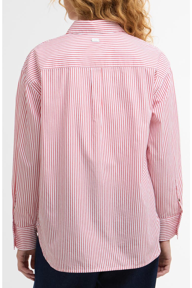 Polly Stripe Button-Up Shirt, Alternate, color, POPPY RED STRIPE
