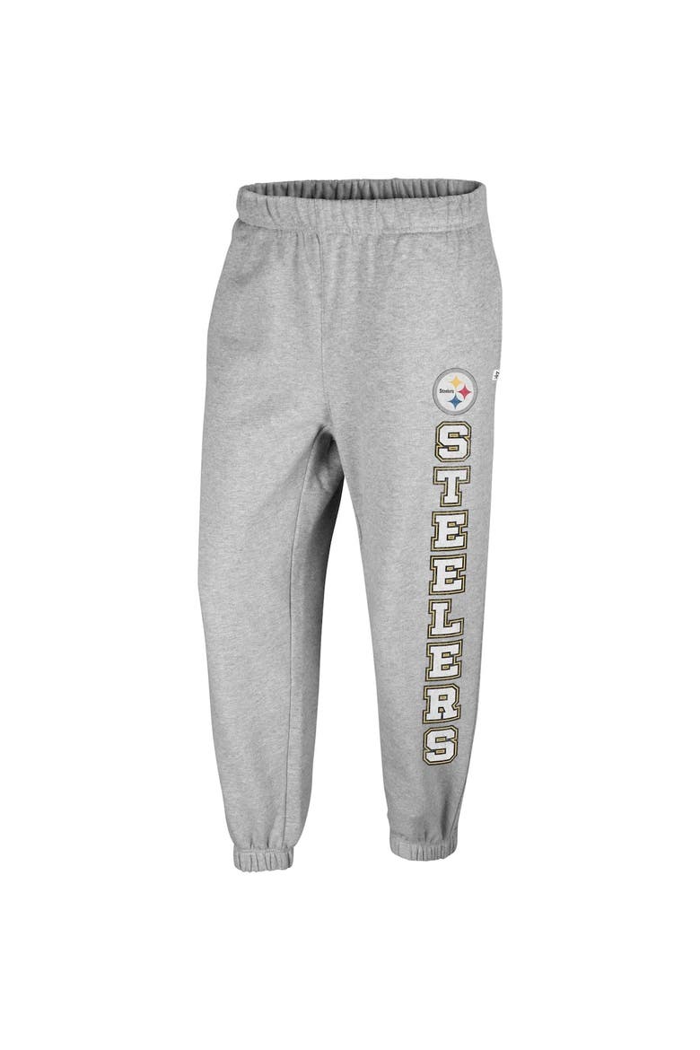 Women's '47 Gray Pittsburgh Steelers Double Pro Harper Jogger Sweatpants, Alternate, color, Heather Gray