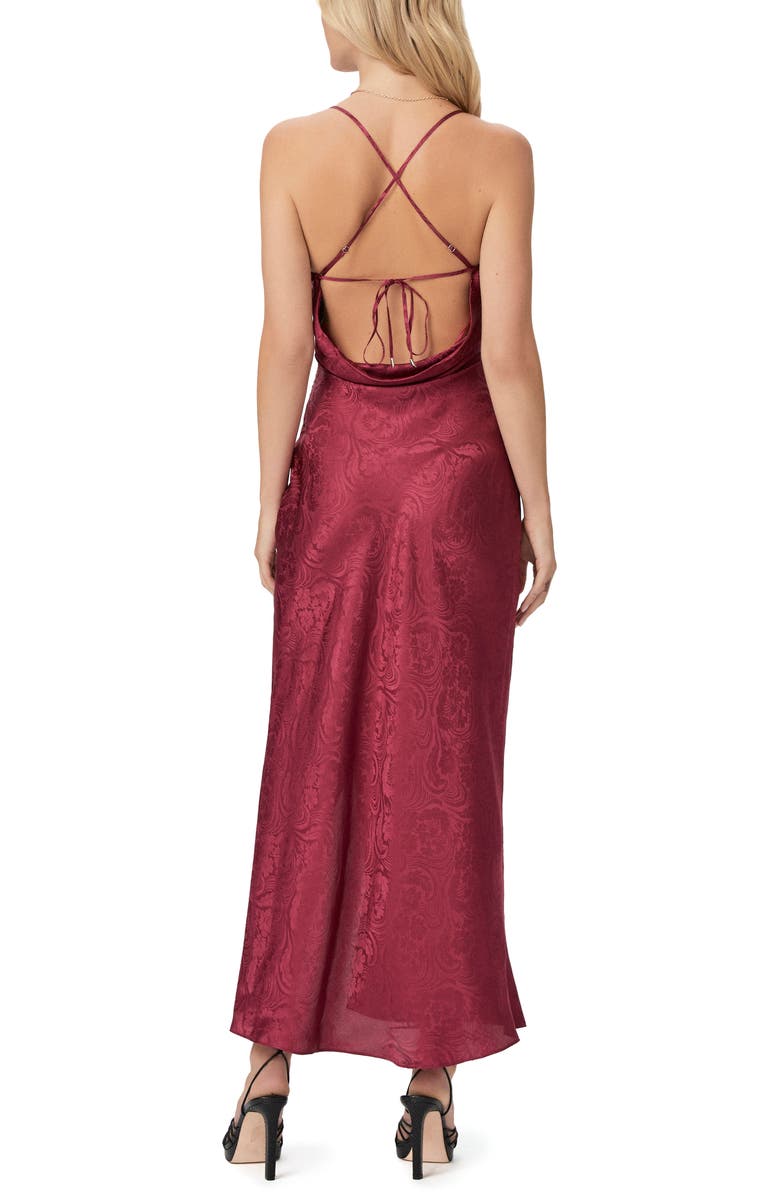 PAIGE Laci Asymmetric Floral Silk Slipdress, Alternate, color, Brryjm