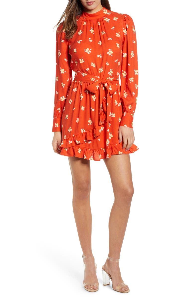 Leith Mock Neck Minidress, Main, color, 