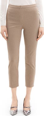 Theory Check Slim Crop Pants