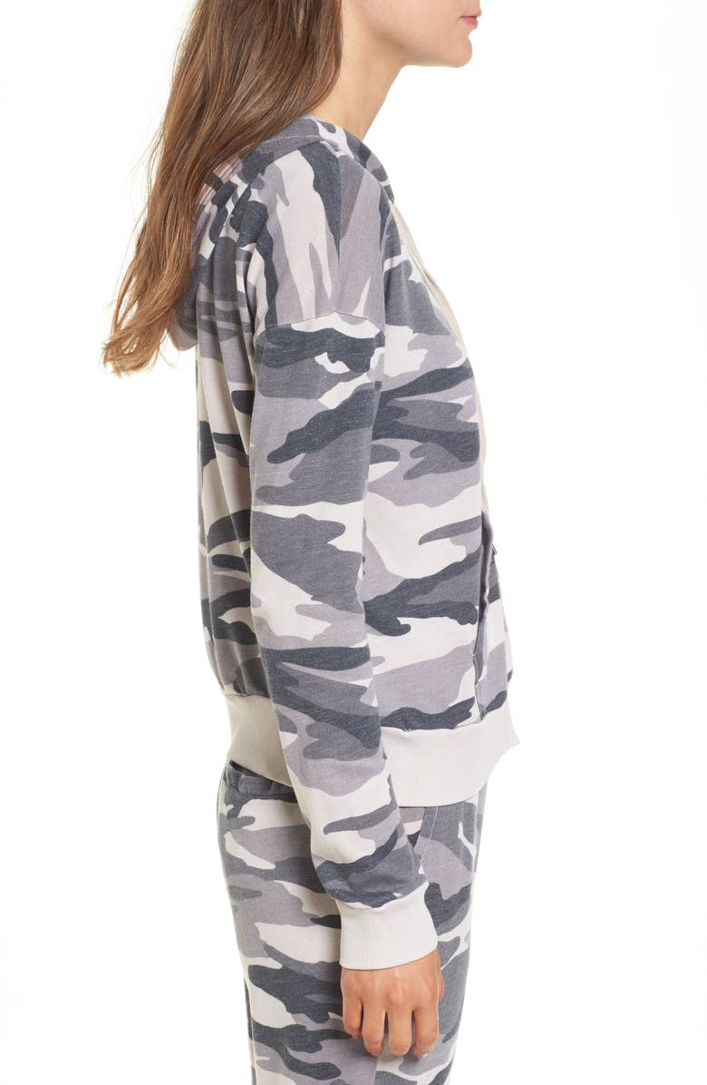 Splendid Active Camo Zip Hoodie, Alternate, color,