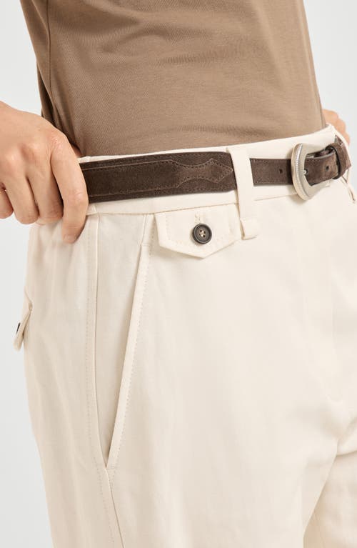 Brunello Cucinelli Chino Crop Trousers In Neutral