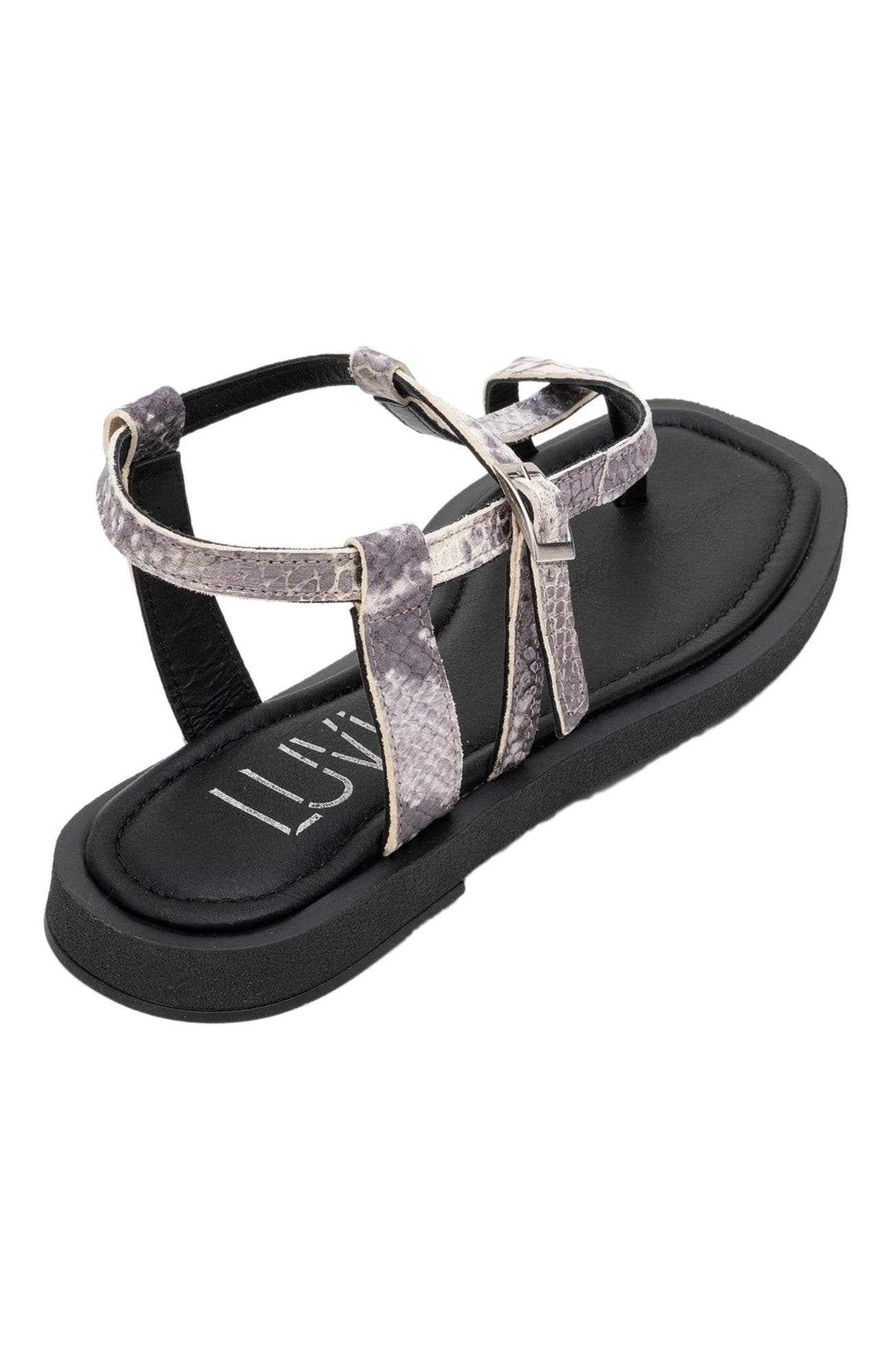 Forever & Always Shoes Morgana Leather Thong Sandal, Alternate, color, Black Leather