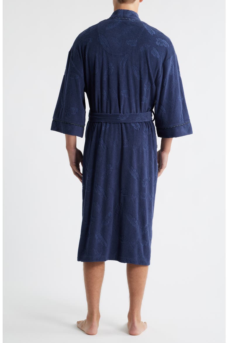 Shadow Hibiscus Terry Cloth Robe, Alternate, color, NAVY HIBISCUS