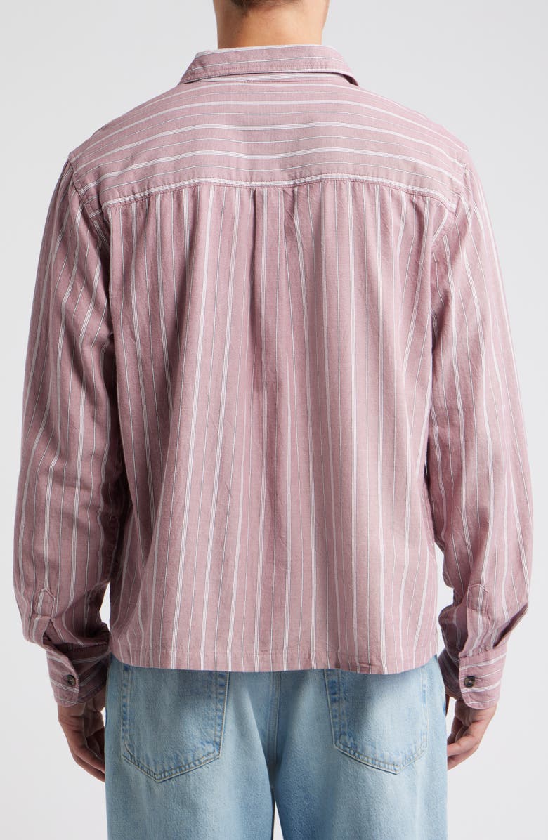 BDG Urban Outfitters Stripe Cotton Button-Up Shirt, Alternate, color, Rose
