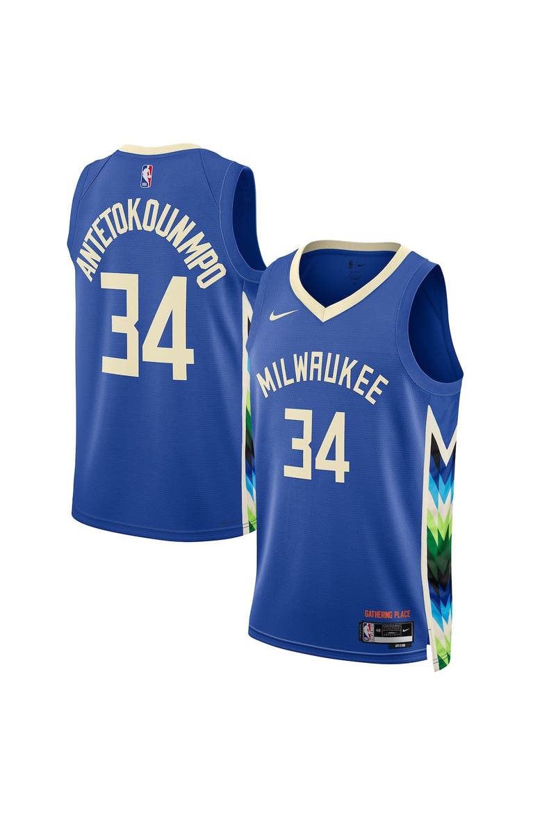 Unisex Nike Giannis Antetokounmpo Royal Milwaukee Bucks 2022/23 Swingman Jersey - City Edition, Alternate, color, Royal