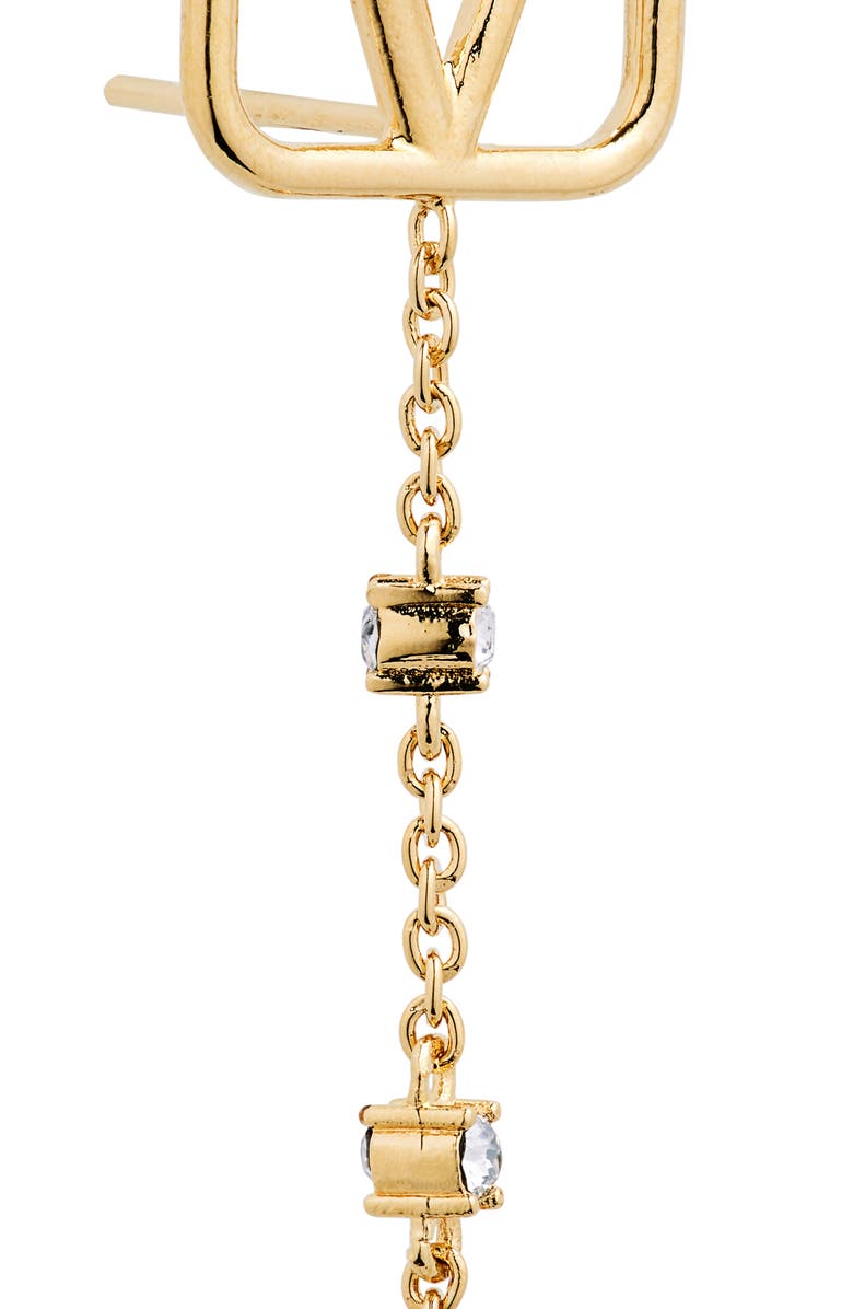 Valentino Garavani Mini VLOGO Crystal Drop Earrings, Alternate, color,