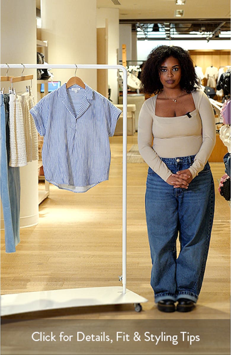 Arin Stripe Short Sleeve Cotton Shirt, sales video thumbnail