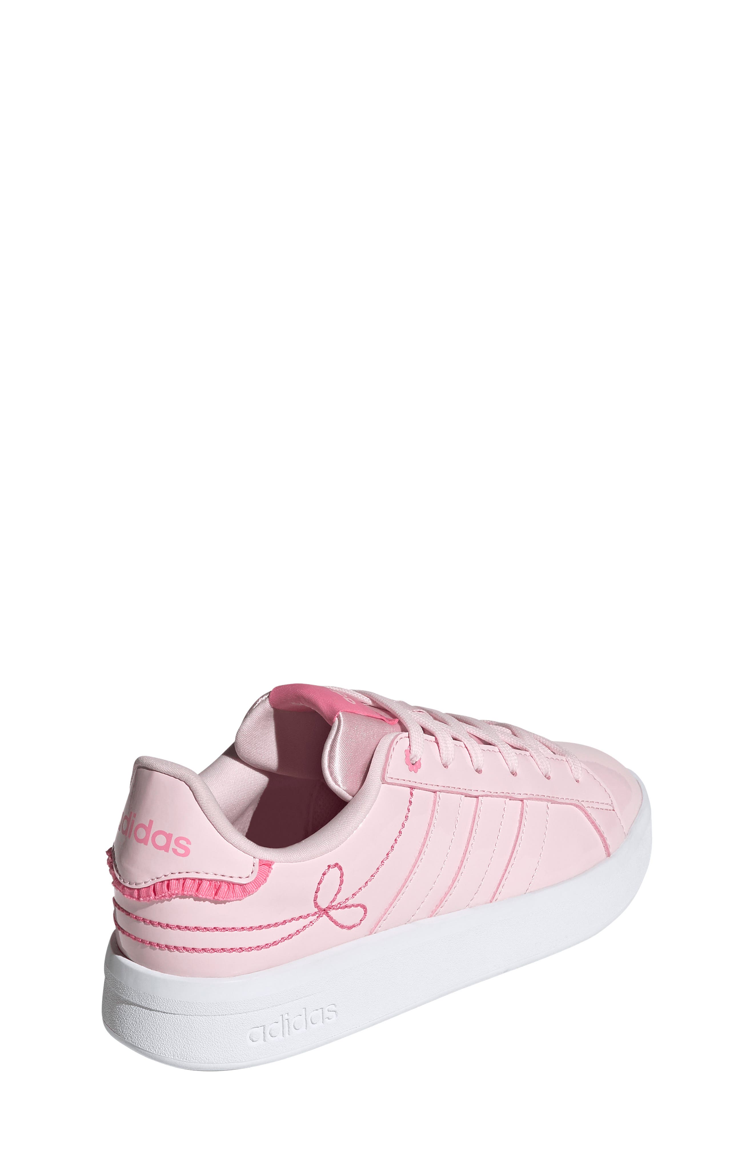 Kids' Grand Court 3.0 Faux Leather Sneaker, Alternate, color, DISTILLED PINK/ BLISS PINK