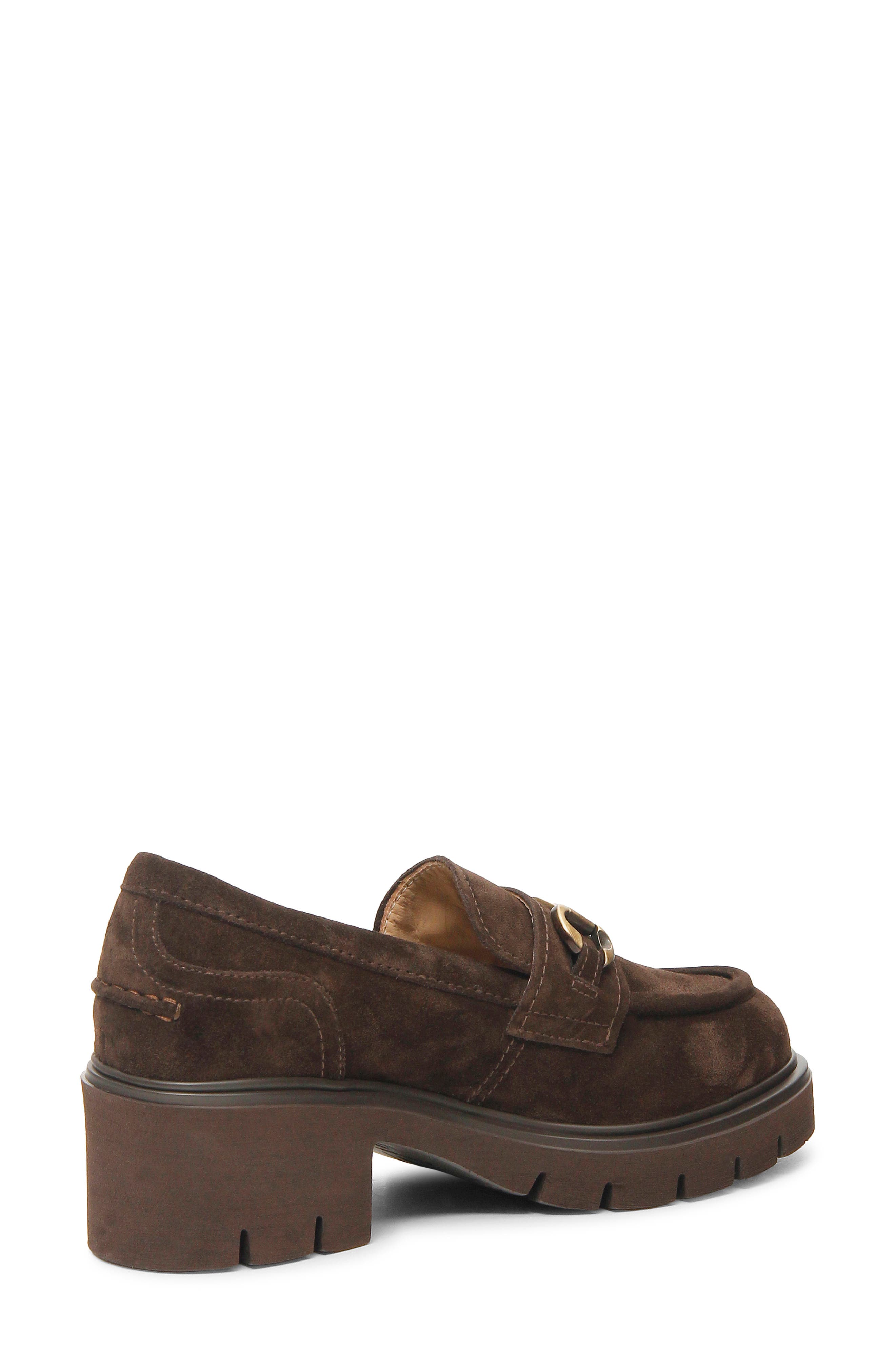Bit Heeled Loafer, Alternate, color, DARK BROWN
