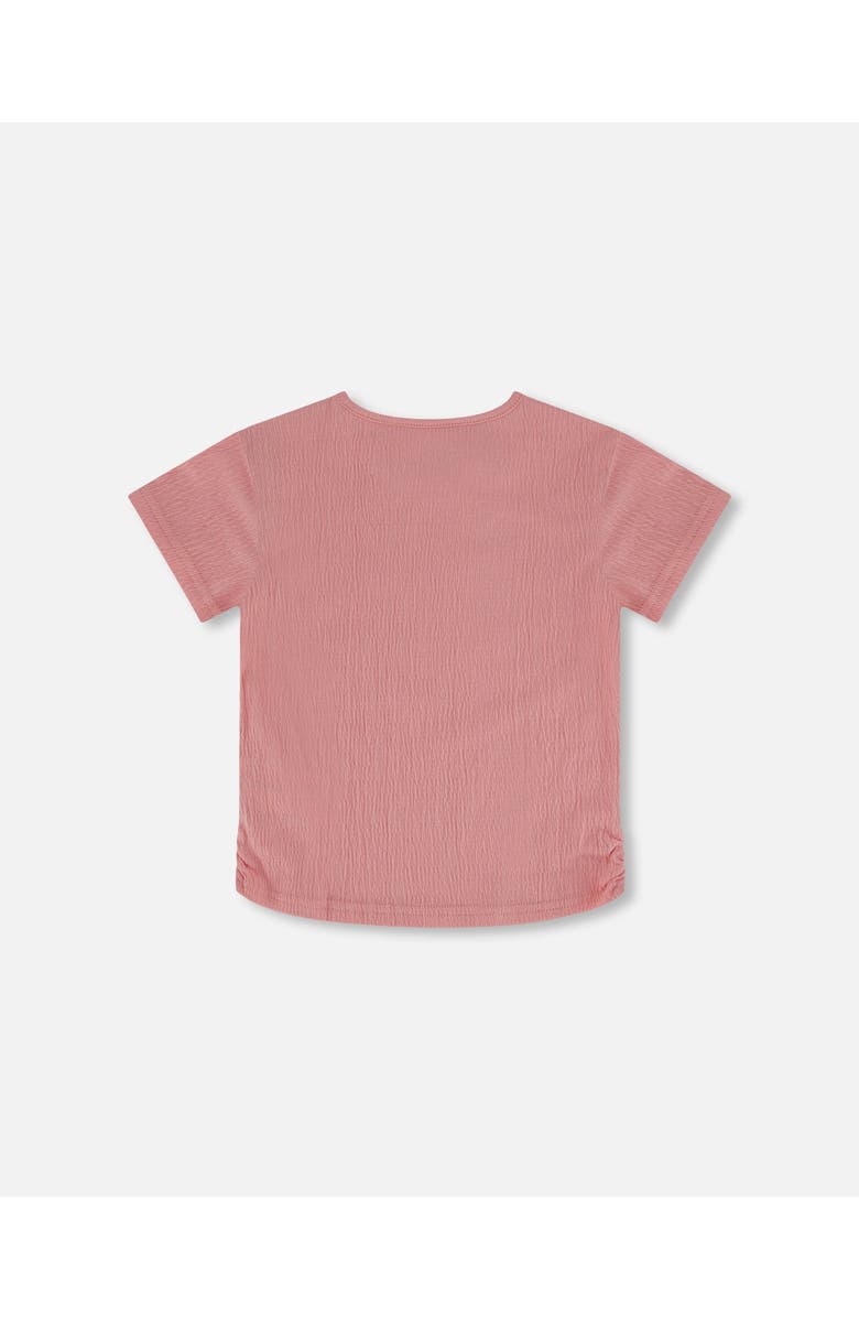 Deux par Deux Girl's Crinkle Jersey Top Silver Pink, Alternate, color,