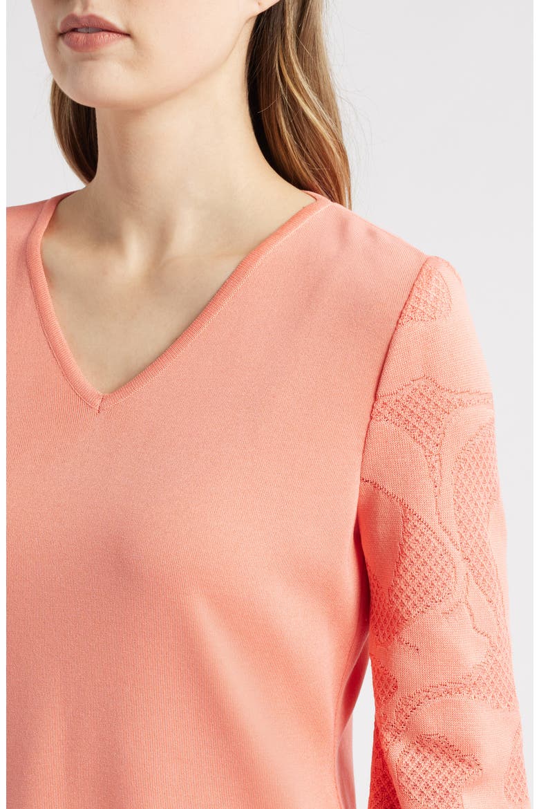 Tonal Texture Detail Sweater, Alternate, color, ORANGE BURST
