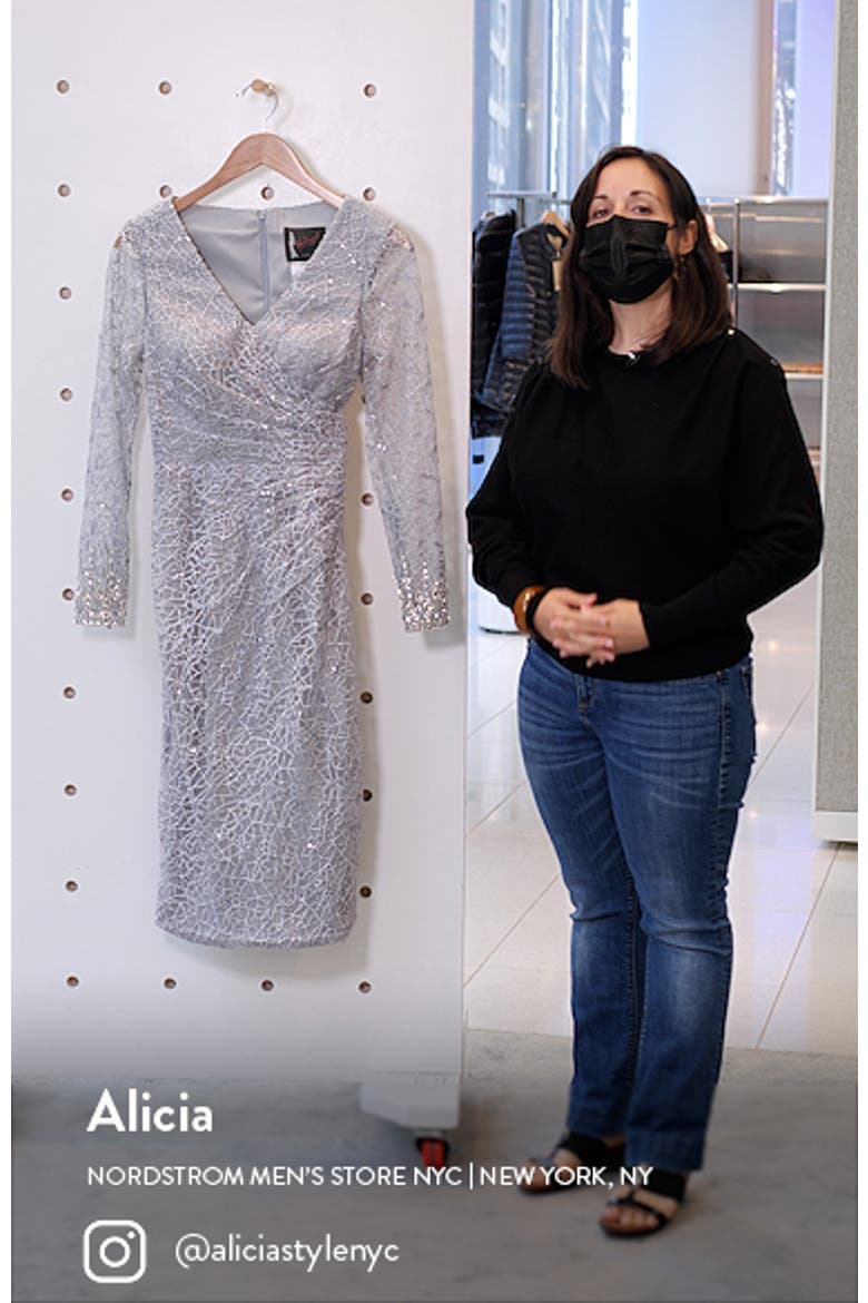 Sheer Long Sleeve Spiderweb Cocktail Dress video