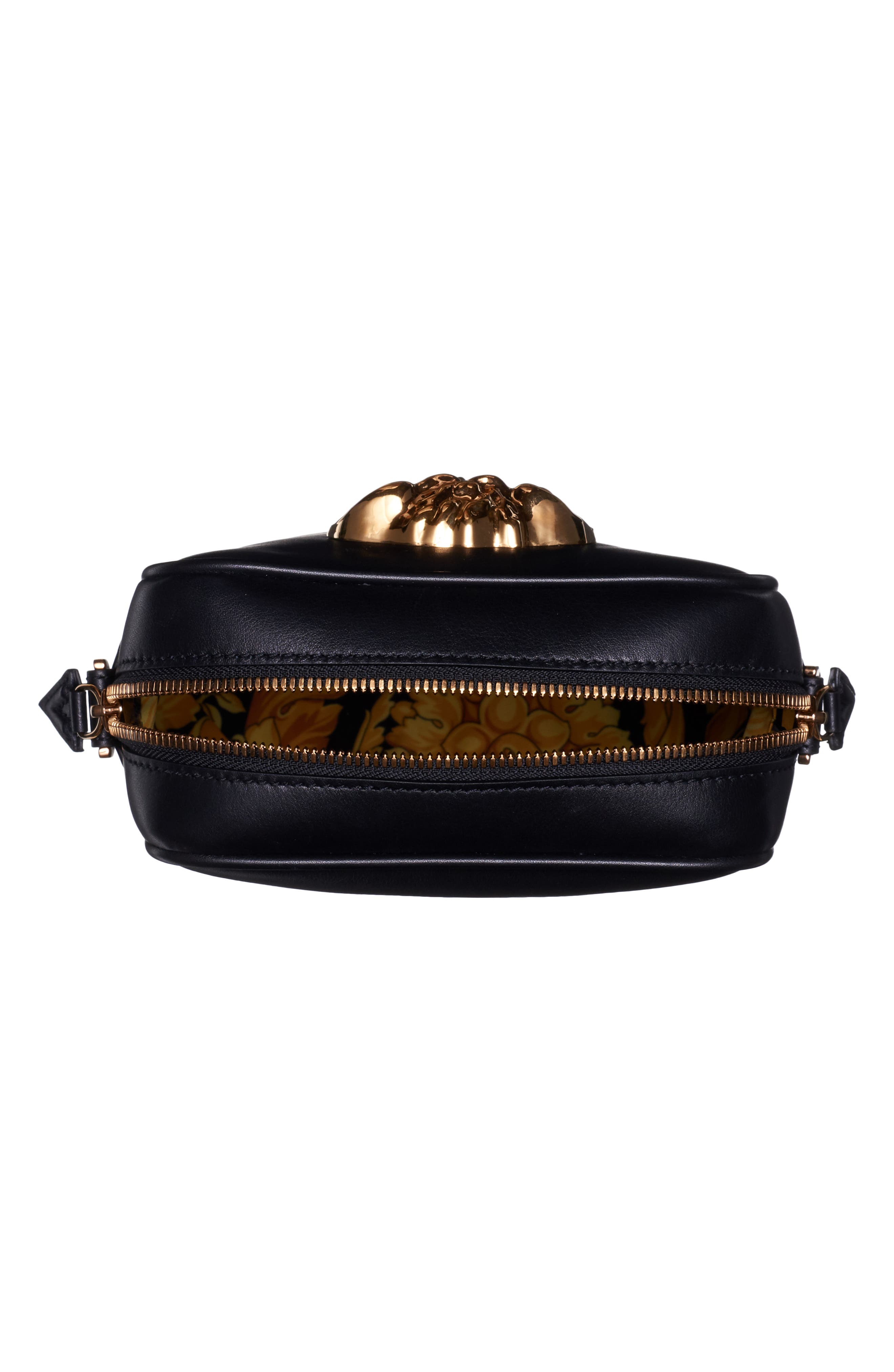 Versace Mini La Medusa Leather Crossbody Bag, Alternate, color, 