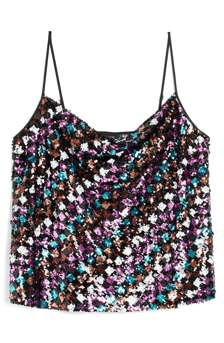 River Island Sequin Cowl Neck Camisole, Alternate, color, 