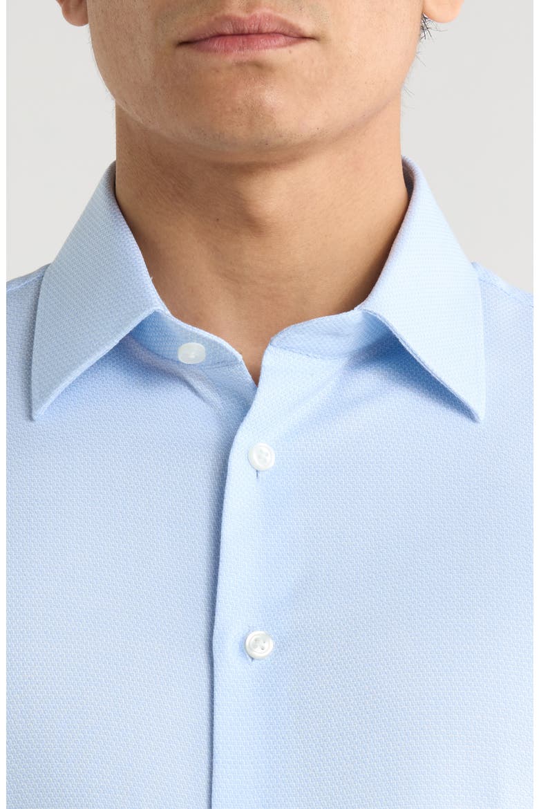 Extratrim Fit Light Blue Premium Cotton Dobby Dress Shirt, Alternate, color, BLUE DOVE DOBBY