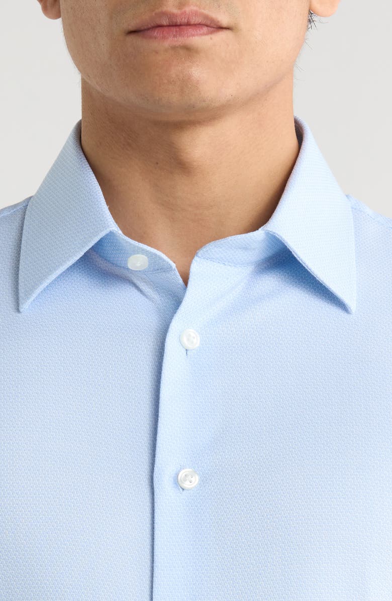 Nordstrom Extratrim Fit Light Blue Premium Cotton Dobby Dress Shirt, Alternate, color, Blue Dove Dobby