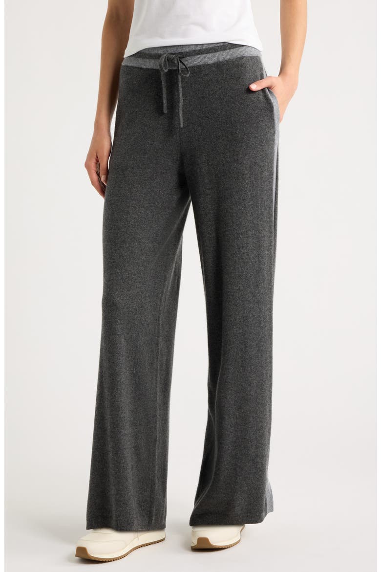 Nyla Cashmere Wide Leg Pants, Main, color, CHARCOAL