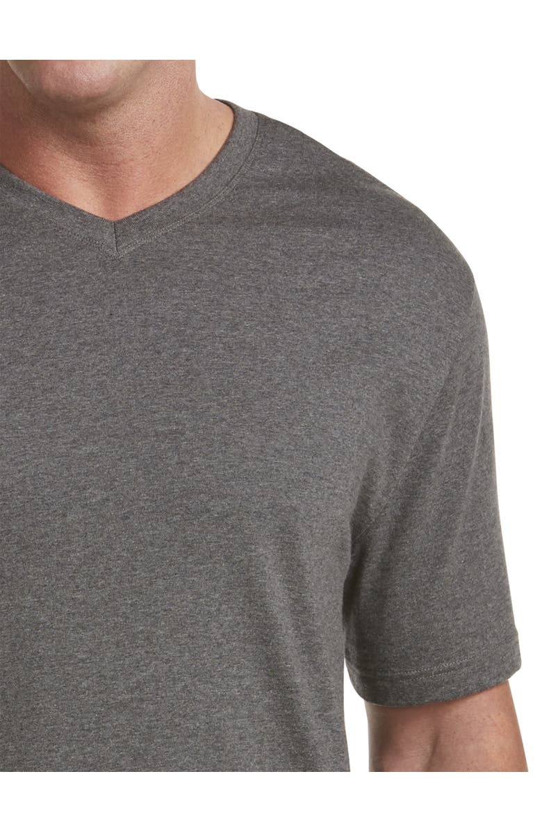 Harbor Bay by DXL Big & Tall Moisture-Wicking Jersey V-Neck T-Shirt, Alternate, color, Granite Heather
