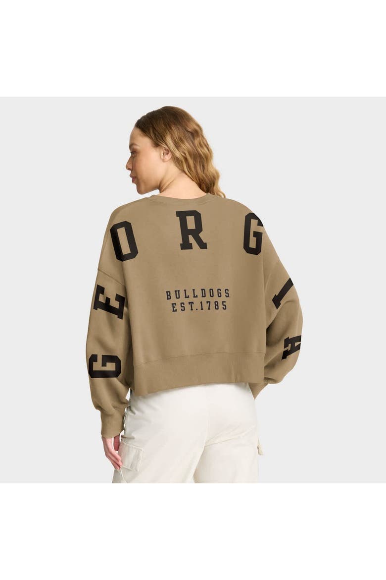 Women's Nike Tan Georgia Bulldogs Oversized Phoenix 2-Hit Pullover Sweatshirt, Alternate, color, Tan