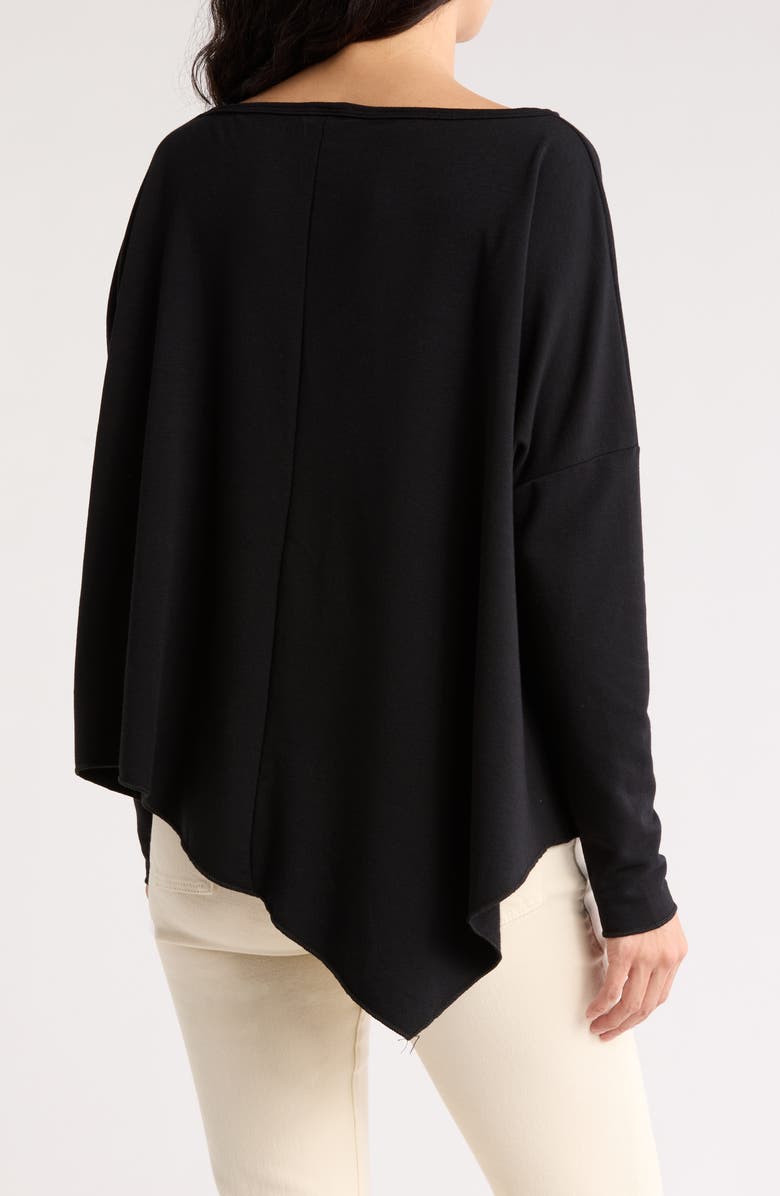 GO COUTURE Asymmetric Hem Sweater, Alternate, color, Black