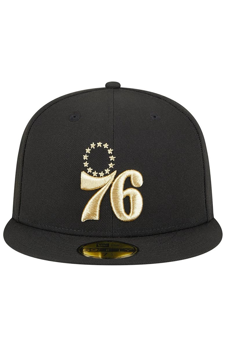 New Era Men's New Era Black Philadelphia 76ers 59FIFTY Day 59FIFTY Fitted Hat, Alternate, color,