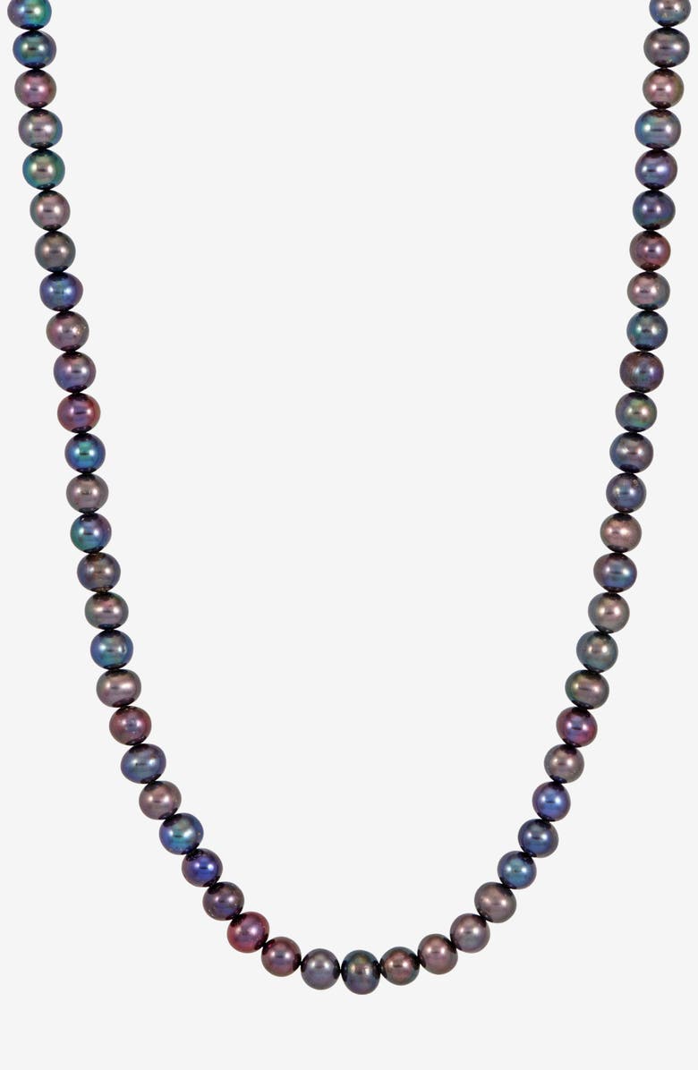 Dower & Hall Timeless Peacock Freshwater Pearl Necklace, Main, color, Sterling Silver