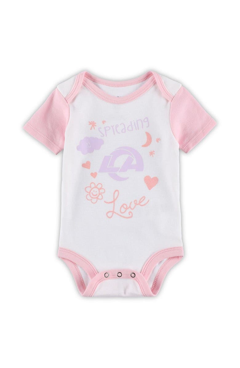 Outerstuff Girls Newborn & Infant White Los Angeles Rams Spreading Love Bodysuit and Tutu Leggings Set, Alternate, color, 