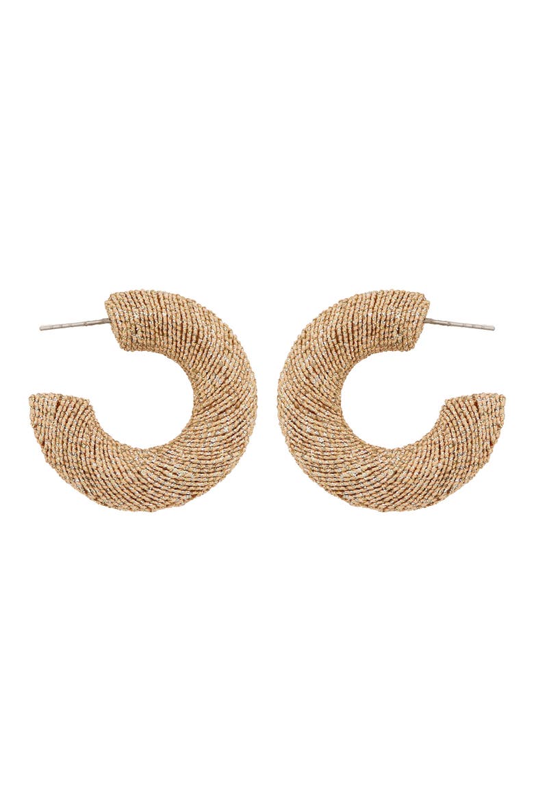 Wrapped Hoop Earrings, Main, color, GOLD