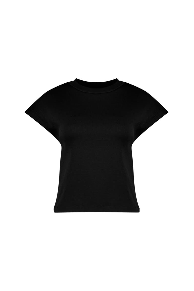 Black dropped sleeve top, Alternate, color, Black