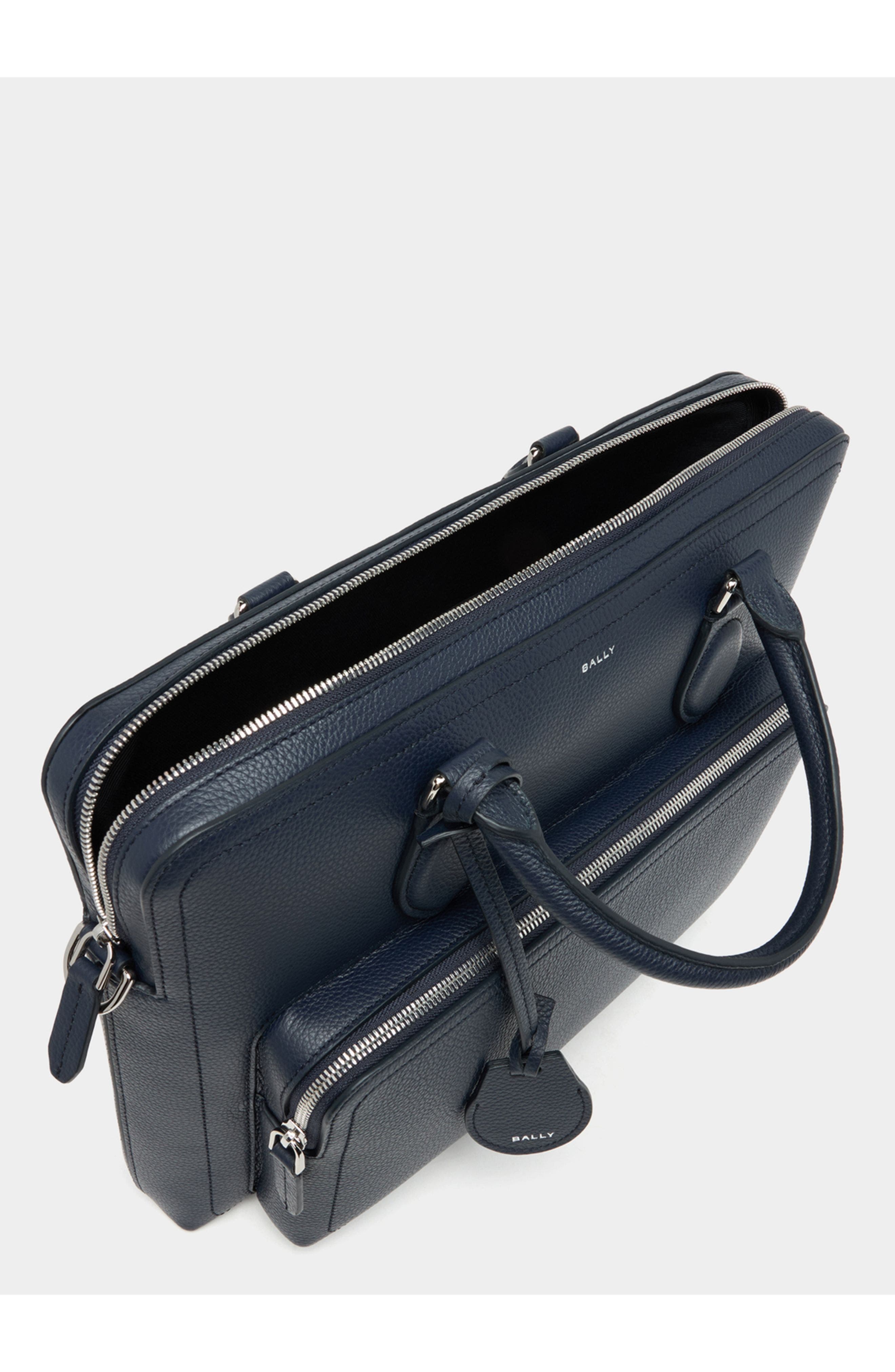 Bally Capitol Briefcase in Bovine Leather, Alternate, color, Blue