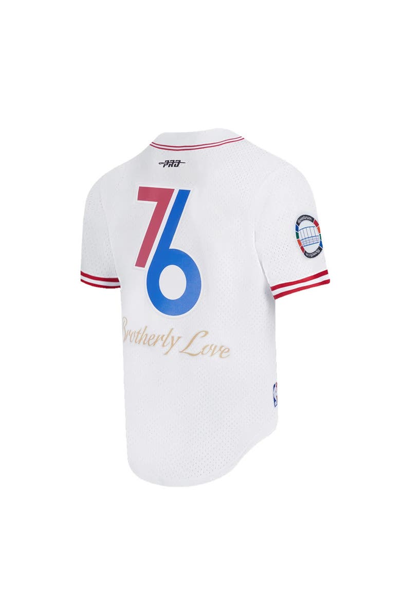 PRO STANDARD Men's Pro Standard White Philadelphia 76ers 2024/25 City Edition Mesh Baseball Jersey, Alternate, color, 